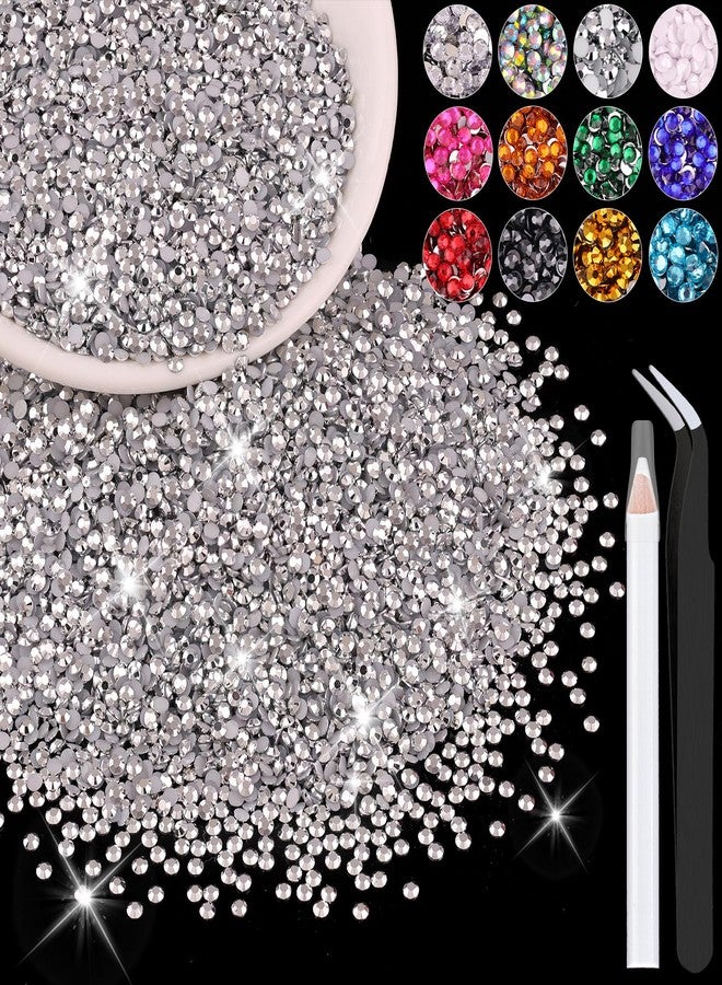 BELLEBOOST 5000PCS 3mm Resin Rhinestones in Bulk (Silver), Bedazzling Flatback Crystals for Crafts DIY Nail Decoration, Gems Charms for Tumbler Shoes Clothing Fabric with Pickup Pen and Tweezers - Image 1